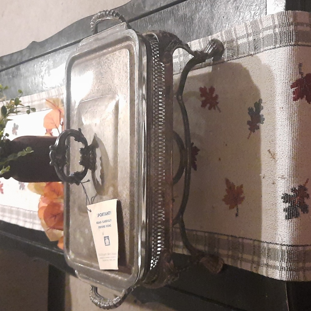 Vintage silver chafing dish.